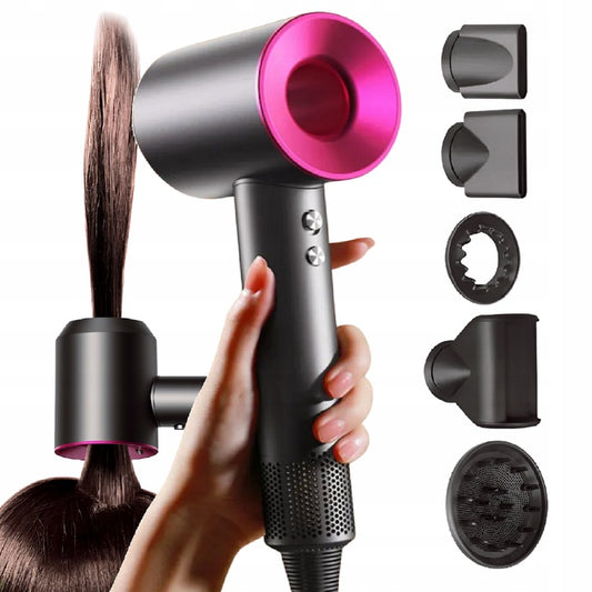 Фен з 5 різними насадками для сушіння та укладання Magic Hair Supersonic