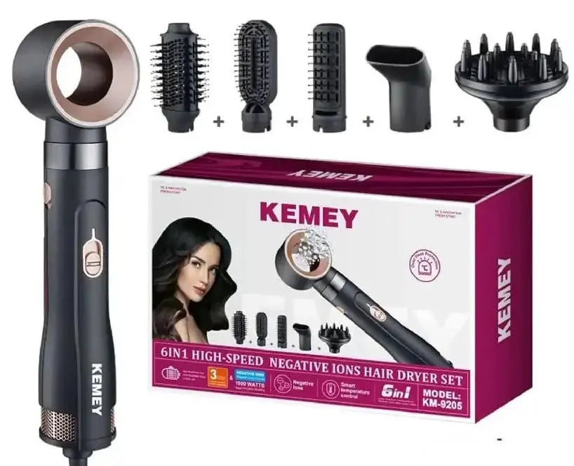Фен для волосся KEMEY 6 в 1 CFJ-KM-9205