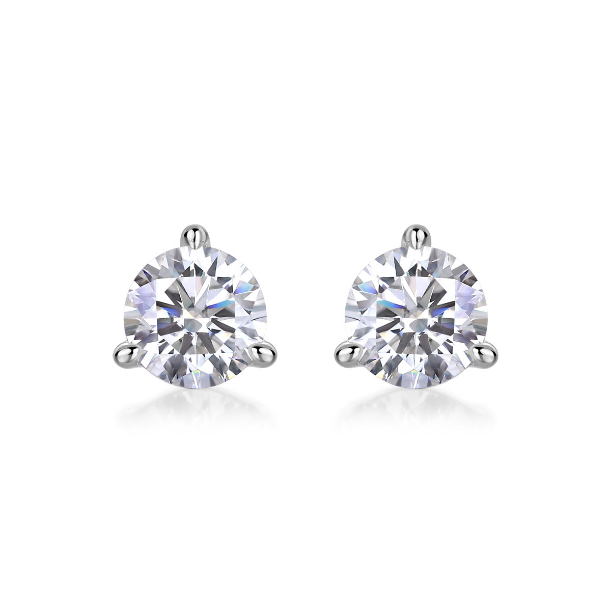Freeze Frame Luxury Fashion Diamond Earrings Stud Set With Moissanite Diamond Silver Jewelry
