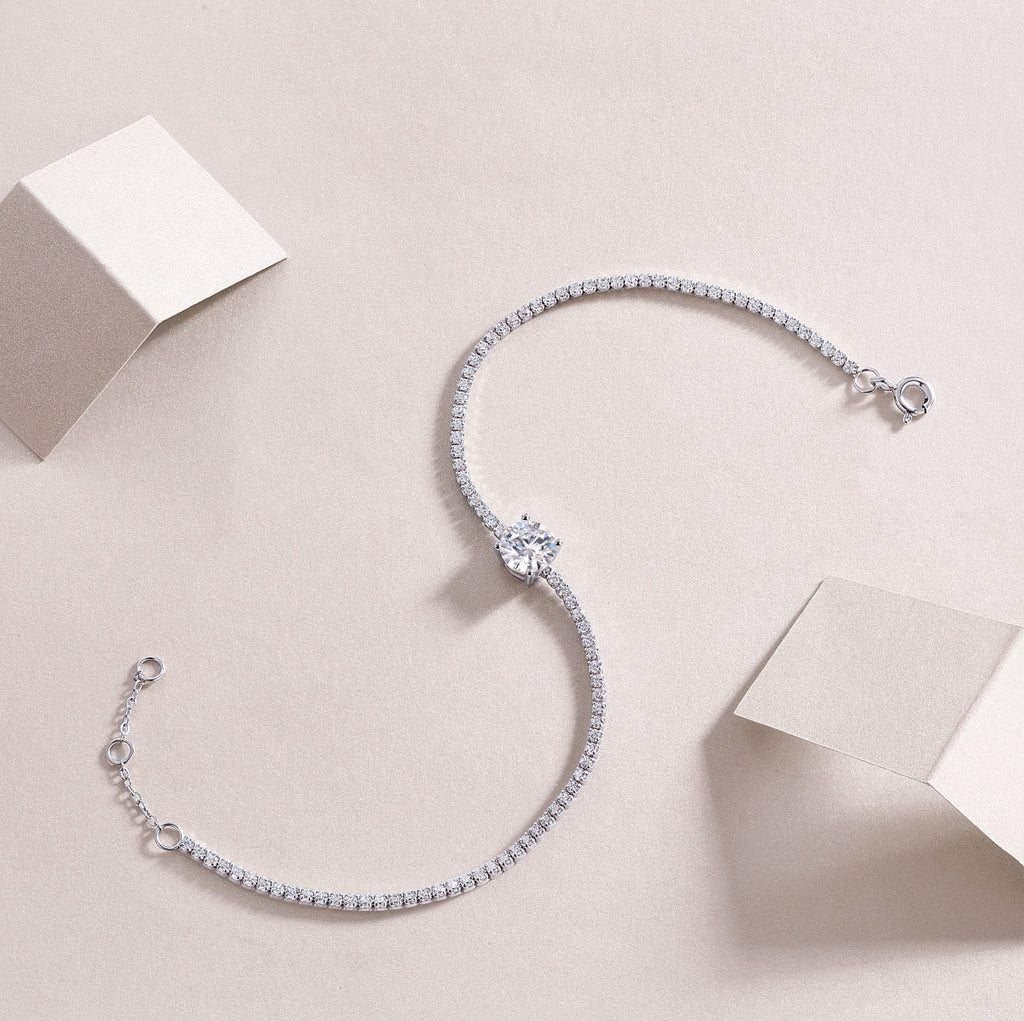 Dawn Luxury Fashion Mossan Diamond S925 Silver Bracelet