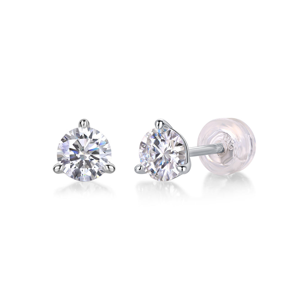 Freeze Frame Luxury Fashion Diamond Earrings Stud Set With Moissanite Diamond Silver Jewelry