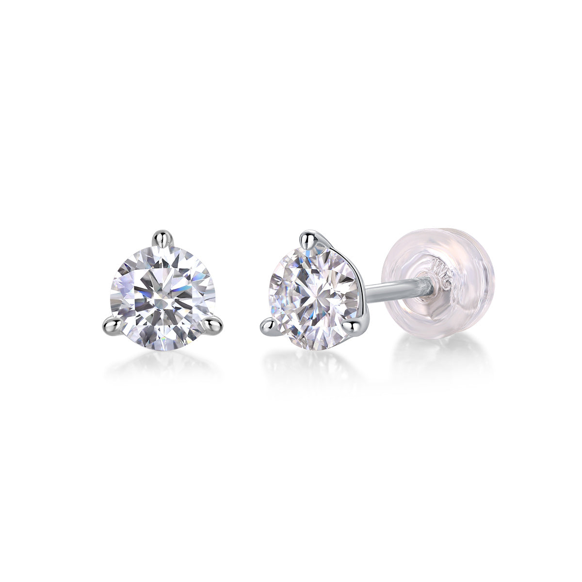 Freeze Frame Luxury Fashion Diamond Earrings Stud Set With Moissanite Diamond Silver Jewelry