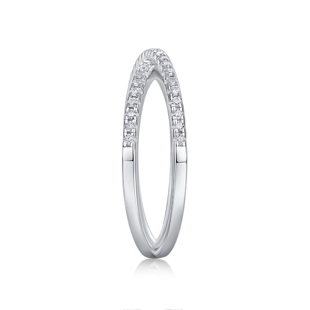 Double Band Diamond Ring Luxury Fashion Set Moissanite Silver Ring