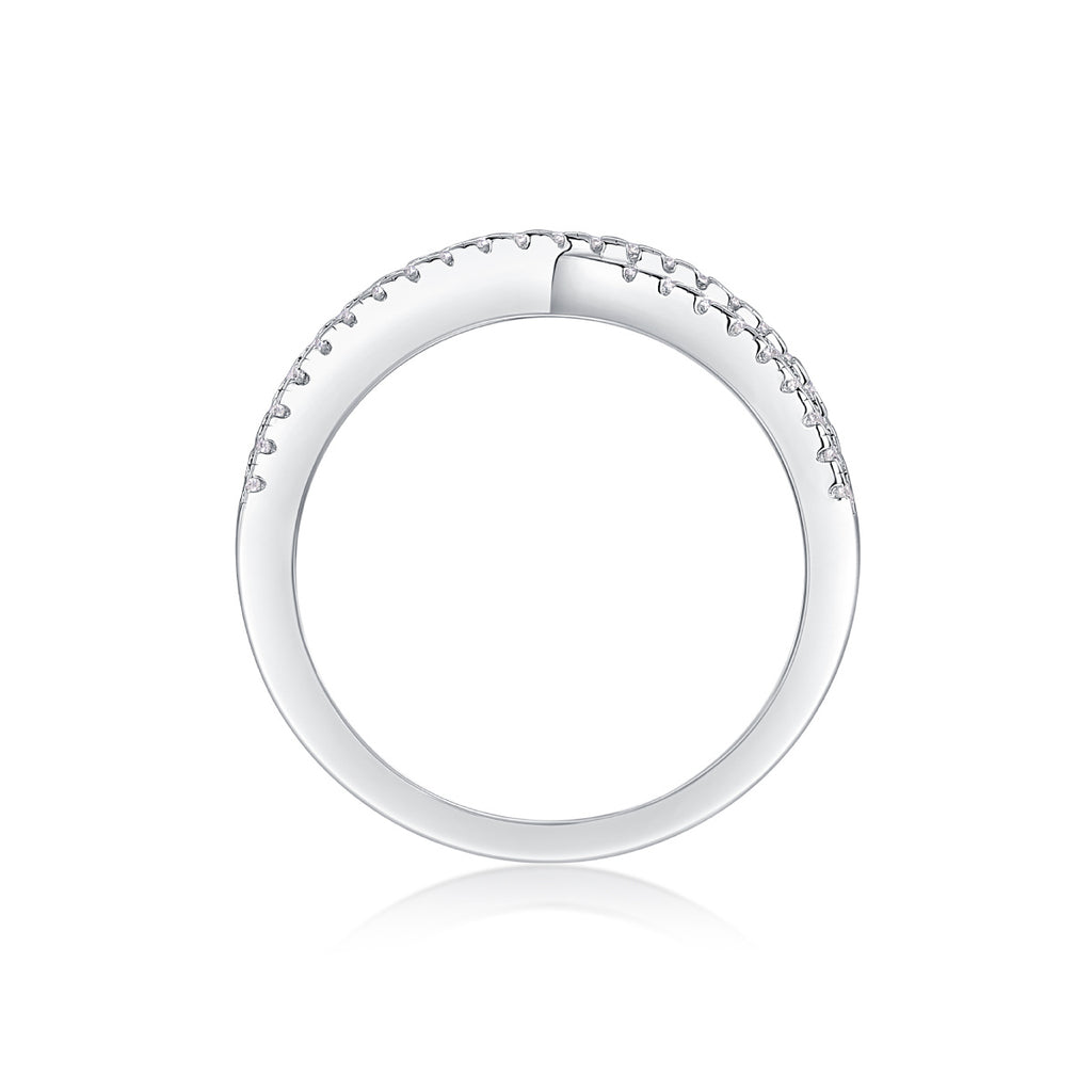 Double Band Diamond Ring Luxury Fashion Set Moissanite Silver Ring