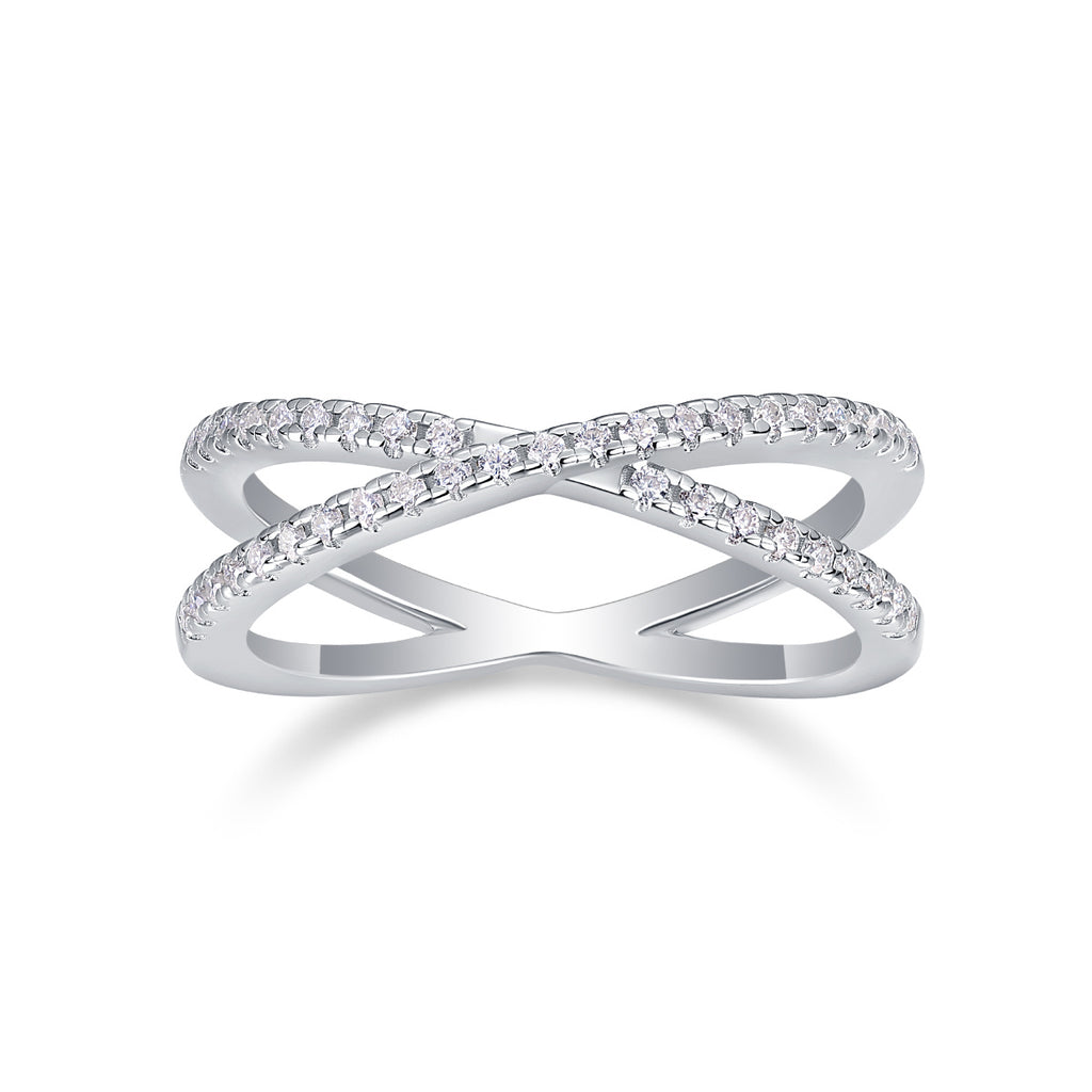 Double Band Diamond Ring Luxury Fashion Set Moissanite Silver Ring