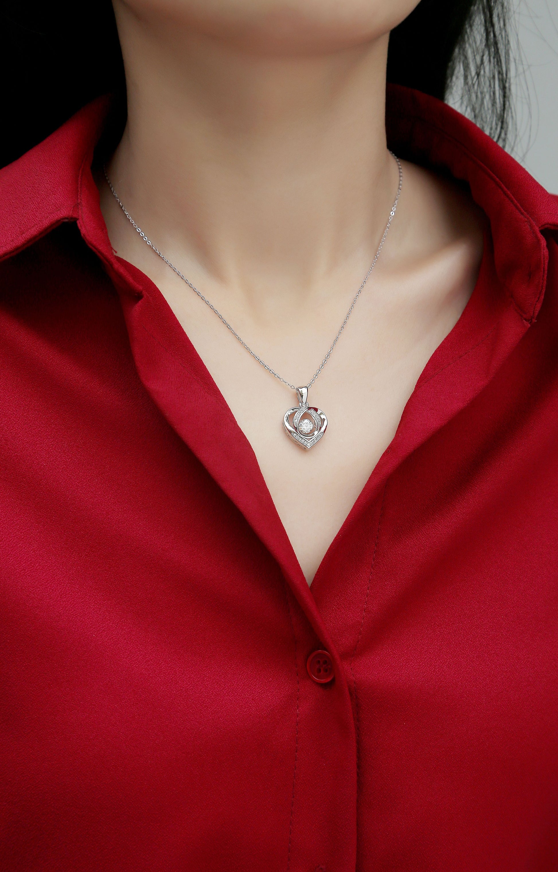 Luxurious Moissanite Heart Pendant