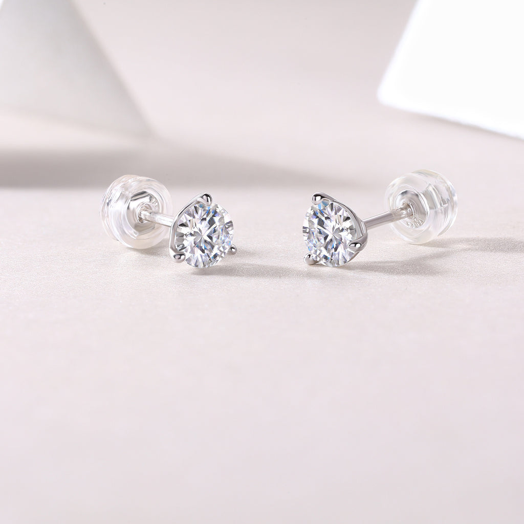 Freeze Frame Luxury Fashion Diamond Earrings Stud Set With Moissanite Diamond Silver Jewelry
