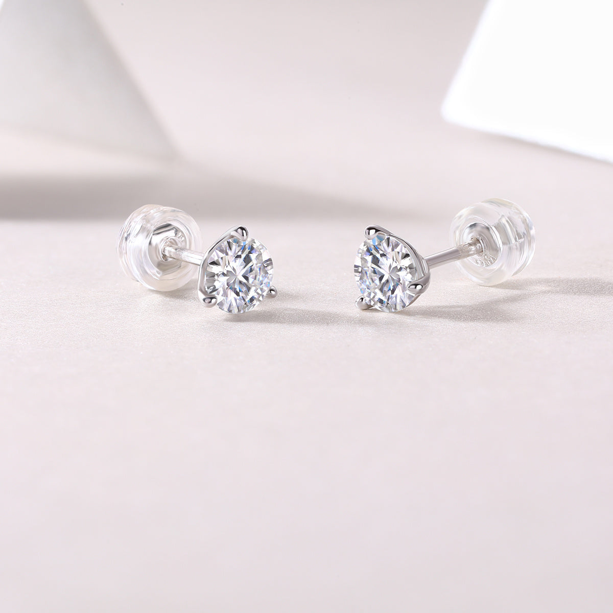 Freeze Frame Luxury Fashion Diamond Earrings Stud Set With Moissanite Diamond Silver Jewelry