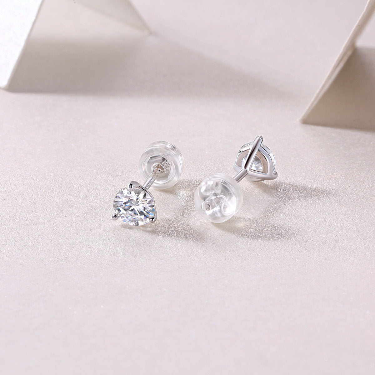 Freeze Frame Luxury Fashion Diamond Earrings Stud Set With Moissanite Diamond Silver Jewelry